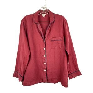 Linen Pajama Shorts and Top Set in Cherry Size XS